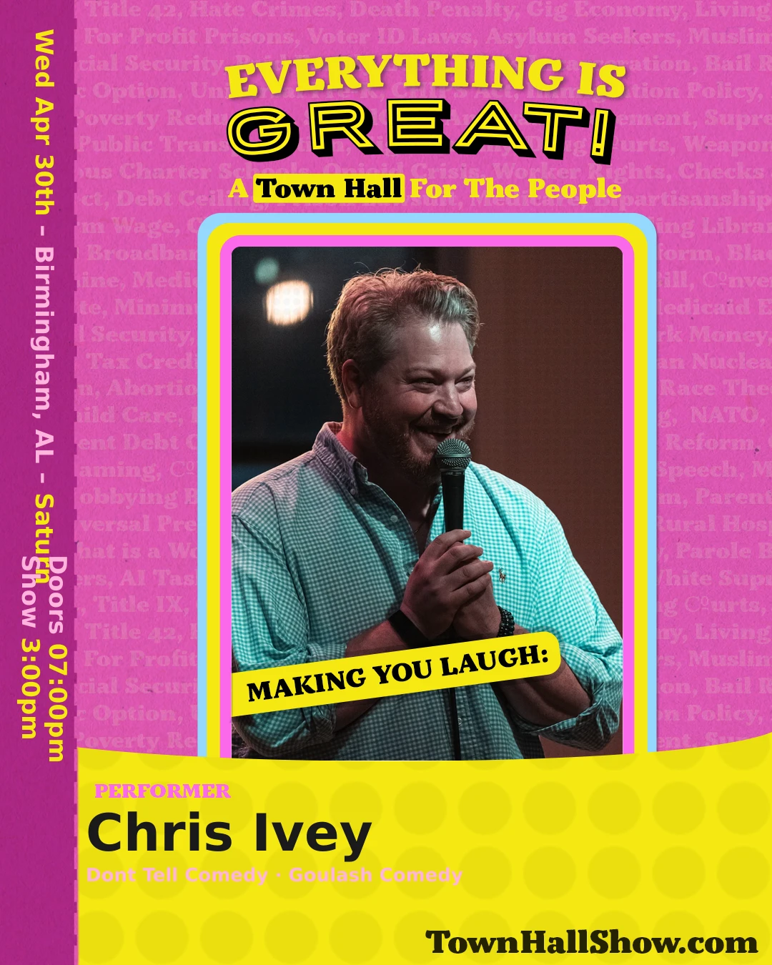 Chris Ivey — Performer, Everything Is Great! A Town Hall for the People