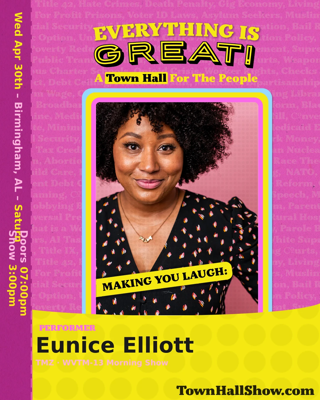 Eunice Elliott — Performer, Everything Is Great! A Town Hall for the People