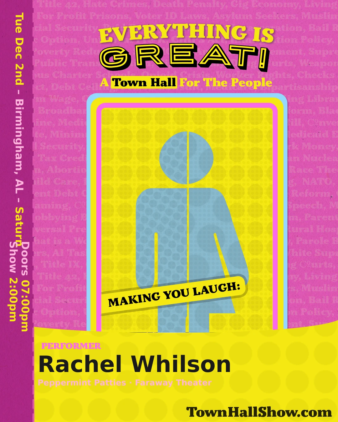 Rachel Whilson — Performer on Everything Is Great! A Town hall for the people